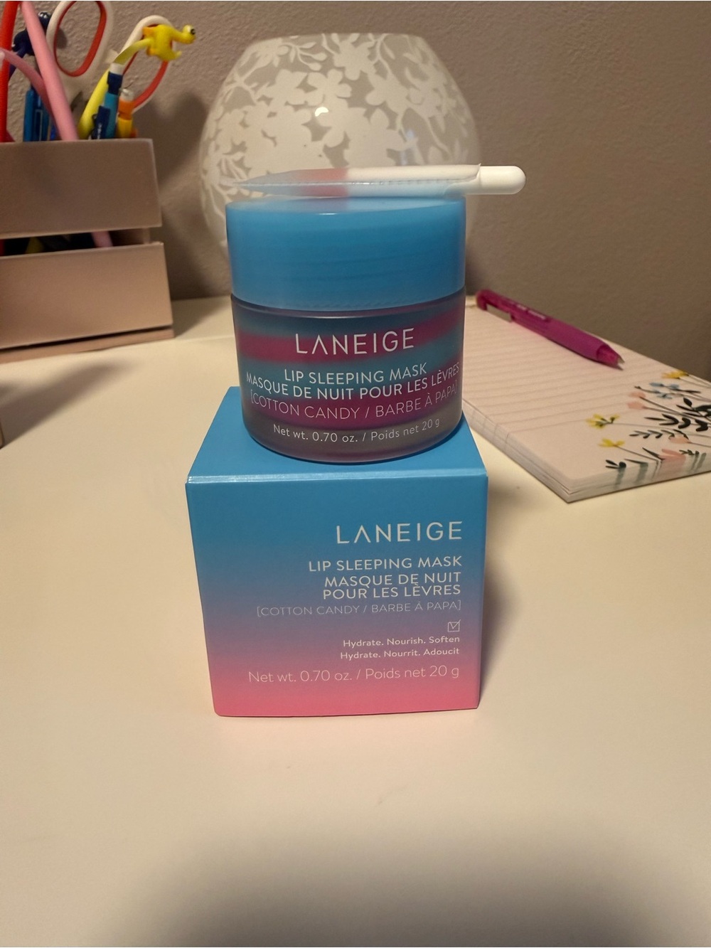 LANEIGE Cotton Candy Lip Sleeping Mask - Blue and Pink Packaging. Out of stock